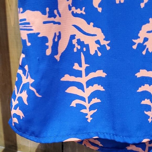 Anthropologie Blue and Orange Birdcage Long Sleeve Dress Career Wedding Guest - Picture 4 of 9